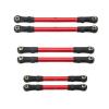 Adjustable Pull Rod for Traxxas for Hoss for Slash for Rustler 4WD Metal Adjustable Front Rear Pull Rod Link Tie Steering RC Car Upgrade Parts(Red) view 1