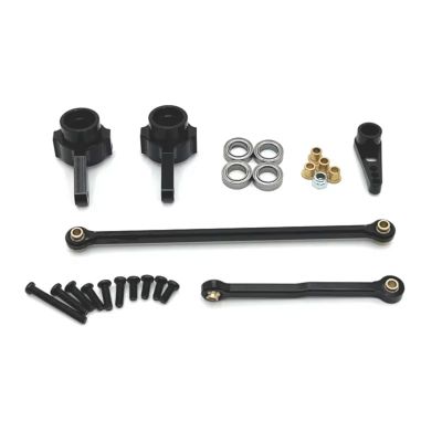 Adjustable Pull Rod for MN 1/12 for MN82 LC79 for MN78 D90 D91 D96 for MN98 99S Metal Steering Cup and Rod Parts Kit Rc Model Crawler Car Truck for Buggy(Black)