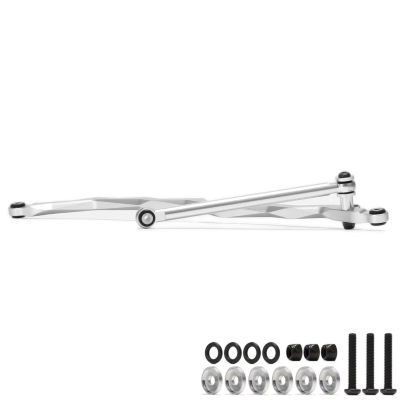 Adjustable Pull Rod for AXIAL 1/10 for Racing RR10 Bomber for Wraith AX80073 Aluminum AR60 Steering Link Assembly RC Car Upgrade Parts(Silver)