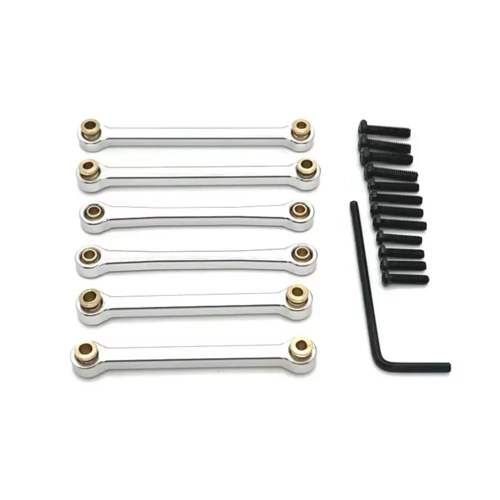 Adjustable Pull Rod for Wltoys 144016 144018 Metal Steering Link Rod Tie Linkage Set Remote Controls Car Upgrade Parts Accessories(Silver)