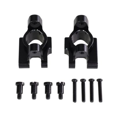 Aluminum C-Hubs Caster Blocks with Kingpin Screws for MN MN128 MN86 for G500 1/12 RC Crawler Metal Upgrade Parts (Black)