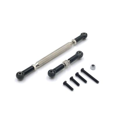 Adjustable Metal Steering Link Rod Compatible with RC Car Models C14 C24 B14 B24 B16 B36 MN MN99S(MN Black)