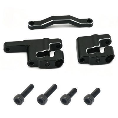 Aluminum Upgrade Parts Set for ARRMA 1/16 Mini Kraton 3S, Front/Rear Upper/Lower Arm, Gearbox Cover, Wing, Steering Link (Black Steering Set)