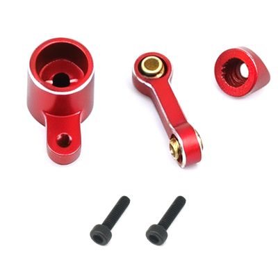 Aluminum Upgrade Parts Set for ARRMA 1/16 Mini Kraton 3S, Front/Rear Upper/Lower Arm, Gearbox Cover, Wing, Steering Link (Red Servo Steering Link)