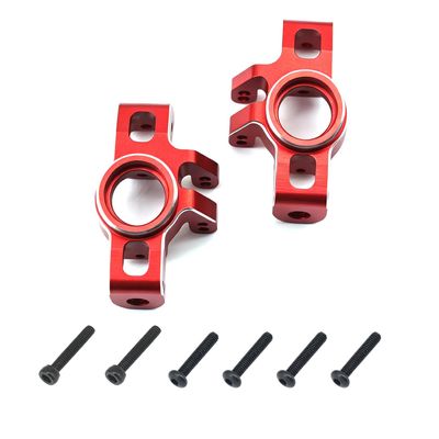 Aluminum Upgrade Parts Set for ARRMA 1/16 Mini Kraton 3S, Front/Rear Upper/Lower Arm, Gearbox Cover, Wing, Steering Link (Red Front Hub/Knuckle Arm)
