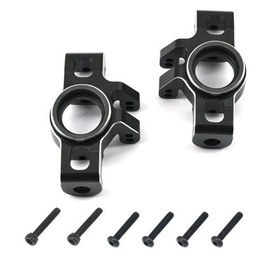 Aluminum Upgrade Parts Set for ARRMA 1/16 Mini Kraton 3S, Front/Rear Upper/Lower Arm, Gearbox Cover, Wing, Steering Link (Black Front Hub/Knuckle Arm)
