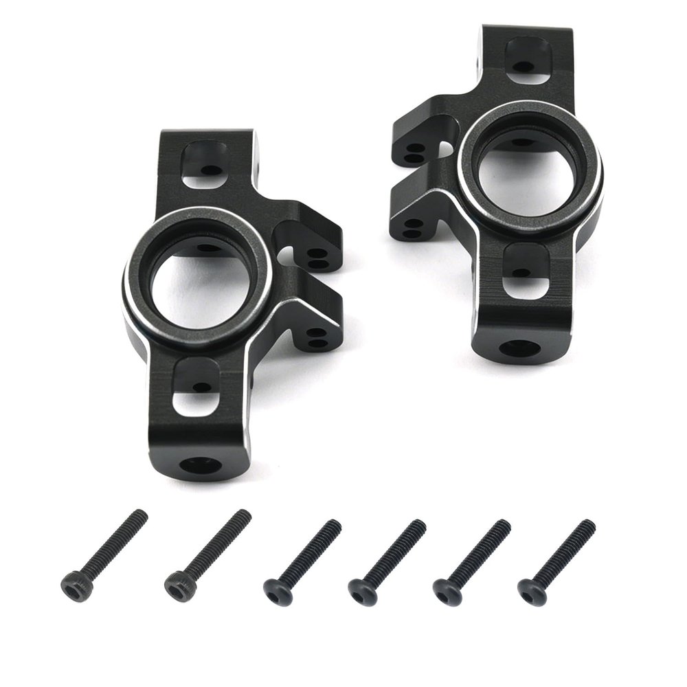 Aluminum Upgrade Parts Set for ARRMA 1/16 Mini Kraton 3S, Front/Rear Upper/Lower Arm, Gearbox Cover, Wing, Steering Link (Black Front Hub/Knuckle Arm)