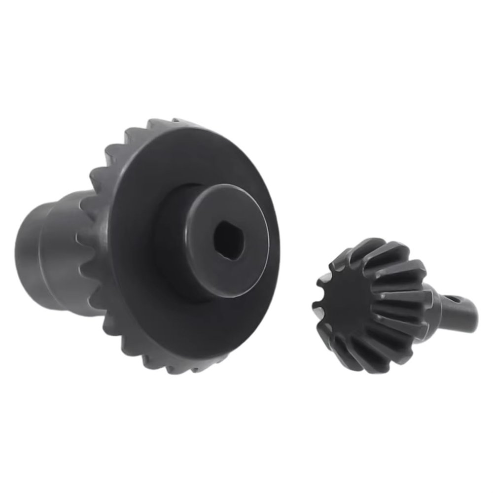 RC Car Assortment for FMS K5 for FCX24 for Xiaoqi for Powder Drunk 1/24 Remote Control Car Metal Upgrade Accessories Harden Steel Bevel Gear(Black,1 Pairs)