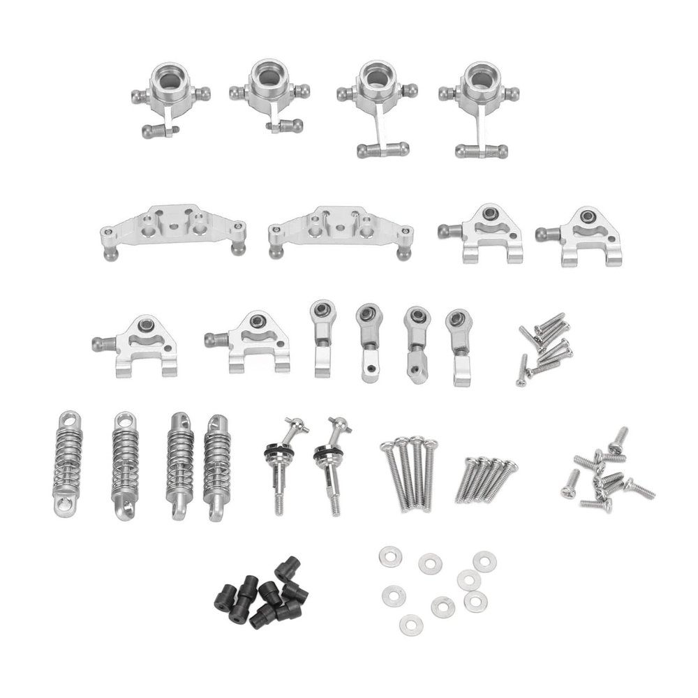 RC Car Metal Upgrade Parts Kit Shock Absorbers CVD Drive Shaft for WLtoys K969 1/28 RC Car Racing Enthusiasts (Silver)
