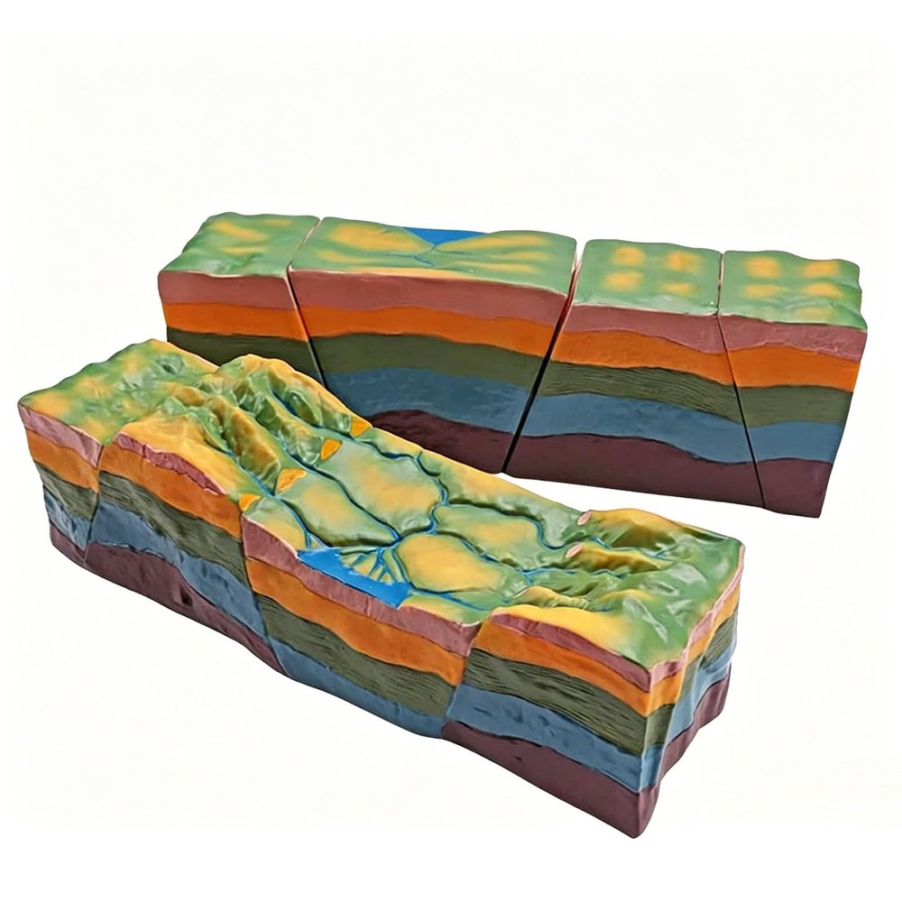 3D Plate Tectonics Model Kit, Fault Structure & Horst-Graben Geology Teaching Model, Geography Geology Display Model for School Classroom