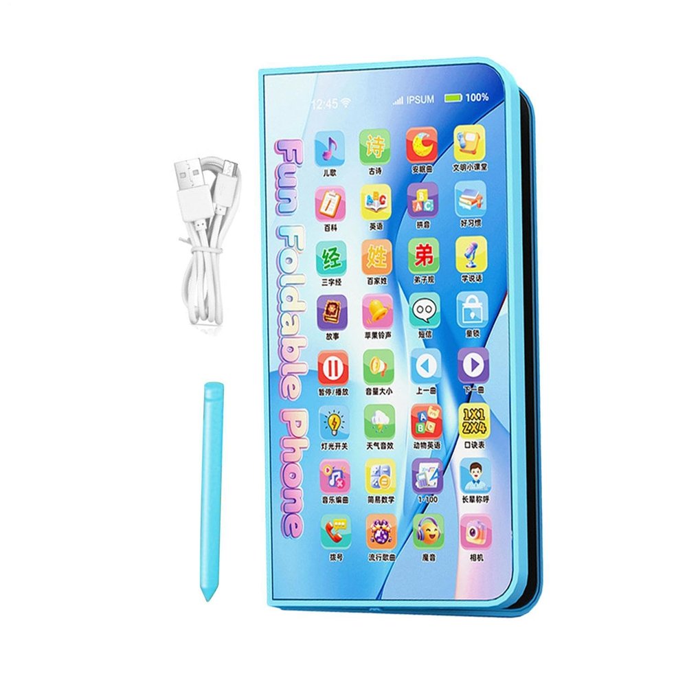 Kids Phone Toy - Foldable Pretend Phone - Early Education Toy | for Boys Girls Preschoolers Birthday Home Apartment Playroom Holiday Daycare Kindergarten Travel Playdates