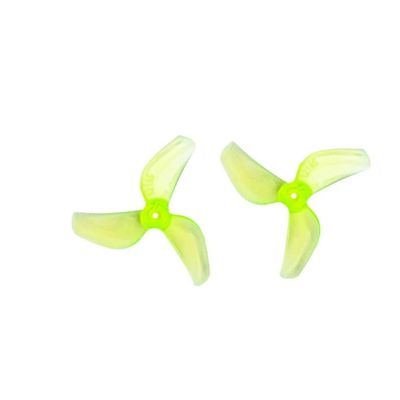 1219S Lightweight 31mm 3-Blade Propeller 0.18g Low Inertia Design for 0702 Motor Tinywhoop Drone Racing Props 4Pairs(4Pair Yellow 1mm)