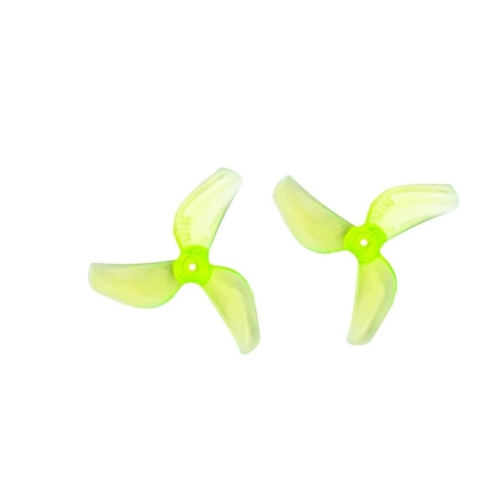 1219S Lightweight 31mm 3-Blade Propeller 0.18g Low Inertia Design for 0702 Motor Tinywhoop Drone Racing Props 4Pairs(4Pair Yellow 1mm)