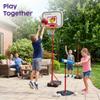 Kids Basketball Hoop Set with T Ball Stand, 4 in 1 Adjustable Kids Sports Toy Indoor Outdoor, Basketball Goal for Kids 2 to 8, Easy Setup, Durable Base, Gift Toy view 4