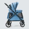 Familidoo Q1 2.0 Multi-Use Kids Wagon Stroller Foldable, Lightweight & All-Terrain for Kids & Pets Magnetic Safety Harness, Rain Cover and Travel Bag Up to 132 lbs (Denim Blue) view 2
