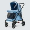Familidoo Q1 2.0 Multi-Use Kids Wagon Stroller Foldable, Lightweight & All-Terrain for Kids & Pets Magnetic Safety Harness, Rain Cover and Travel Bag Up to 132 lbs (Denim Blue) view 3