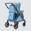 Familidoo Q1 2.0 Multi-Use Kids Wagon Stroller Foldable, Lightweight & All-Terrain for Kids & Pets Magnetic Safety Harness, Rain Cover and Travel Bag Up to 132 lbs (Denim Blue) view 4