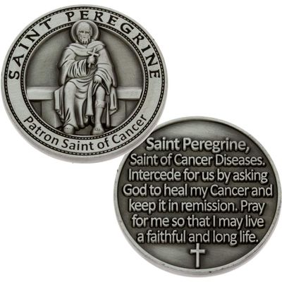 Sterling Gifts St. Peregrine Patron Saint of Cancer Challenge Coin