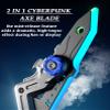 2-in-1 Transforming RGB Dual Axe Blade, Combinable Battle Axes Light Blades, One-Click Axe/Sword Switch, 7-Color Flowing RGB LED, Intelligent Sound and Dynamic Smoke Spray System (Blue) view 3