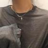 AUGHAD Gothic Skeleton Cross Necklace Vintage Dark Style Skull Cross Pendant Chain, Punk Sweet Grunge Aesthetic Unisex Jewelry,Street Wear Fashion Accessory for Girls & Guys view 2