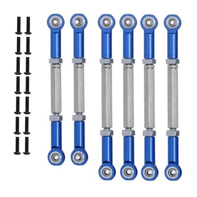 Rc Upgrades Spare for AMP for Ruckus for Torment Axe Brutus for Circuit ECX 2WD Series 1/10 6Pcs Pull Rod Link Rod Set RC Car Upgrade Parts(Blue 1)