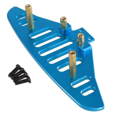 Aluminum Front Bumper Splitter with Brass Standoffs for MJX for HG 14301 14302 14303 1/14 RC Rally Touring Car Upgrade Parts (Blue)