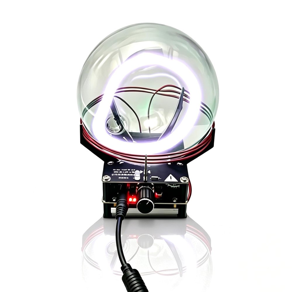 13cm Plasma Luminescent Xenon Ring Plasma, DIY Toroid Circuit Plasma Ring Drive Ball, Vacuum Gas Luminous Sphere, for Party Decoration, Outdoor Activities Warning Signal