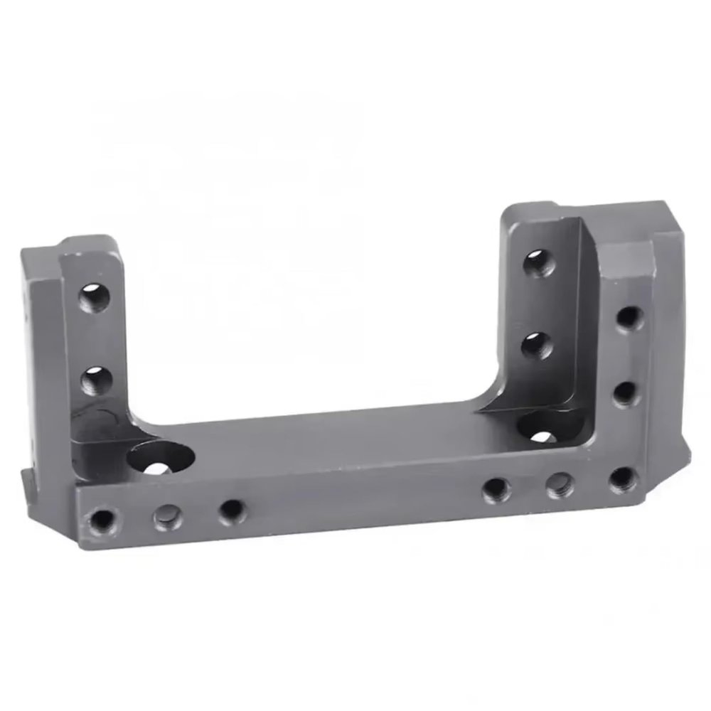 RC Car Accessories for Axial for SCX10 II AX90046 90046 90047 1/10 Aluminum Alloy Front Bumper Mount Servo Stand RC Crawler Upgrade Part(Titanium)