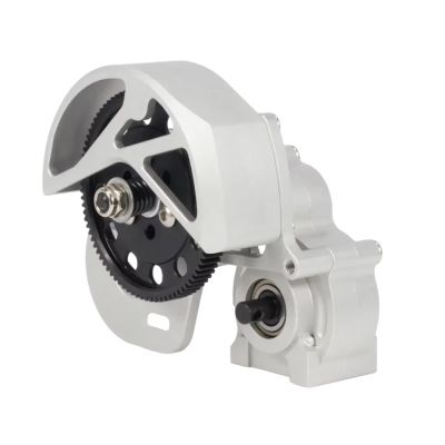 Rc Upgrades Spare for Axial SCX-10 II SMT10 AX10 for SCX10-2 for Chassis 1/10 RC Car Crawler 1 Set 3-Gear Transmission Gearbox with Motor Gear Upgrade(Silver)