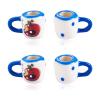 Craftora 2Pcs Apple Pattern Miniature Ceramics Coffee Mug Cup Decorations Porcelain Mini Tea Cups Blue Tiny Drink Beverage Dollhouse Kitchen Accessories for Keychain Earring Making, Dollhouse Decor view 1