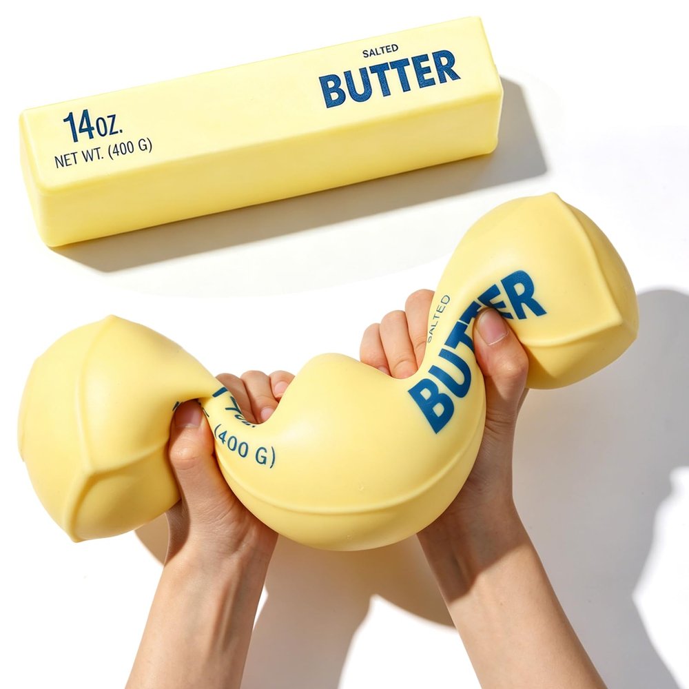 10in Giant Butter Squishy, Extra Large 14oz Big Jumbo Butters Squeeze Stress Balls, Slow Rising Fun Butter Stick for Anxiety Relief Fidget Adults (A-1pcs Butter Squishy)