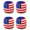 4PCS Woven Footbags for Adults & Kids, USA Flag Juggling Balls, Handmade Crochet Kick Bags for 4th of July Outdoor Party Games view 1