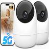 Rraycom 2Pack Indoor Security Camera 5G/2.4 GHz Wi-Fi, 2.5K Baby Monitor Pet/Dog Camera 360-Degree for Home Security, Smart Motion Tracking, 24/7 Live View, Night Vision, Works/w Alexa view 1