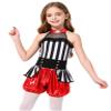 Moggemol Girls Stripe Print Halter Neck Glitter Dancewear Lantern Pants Party Dress Up Sleeveless Circus Jumpsuit Red 8 Years view 1