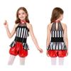 Moggemol Girls Stripe Print Halter Neck Glitter Dancewear Lantern Pants Party Dress Up Sleeveless Circus Jumpsuit Red 8 Years view 4