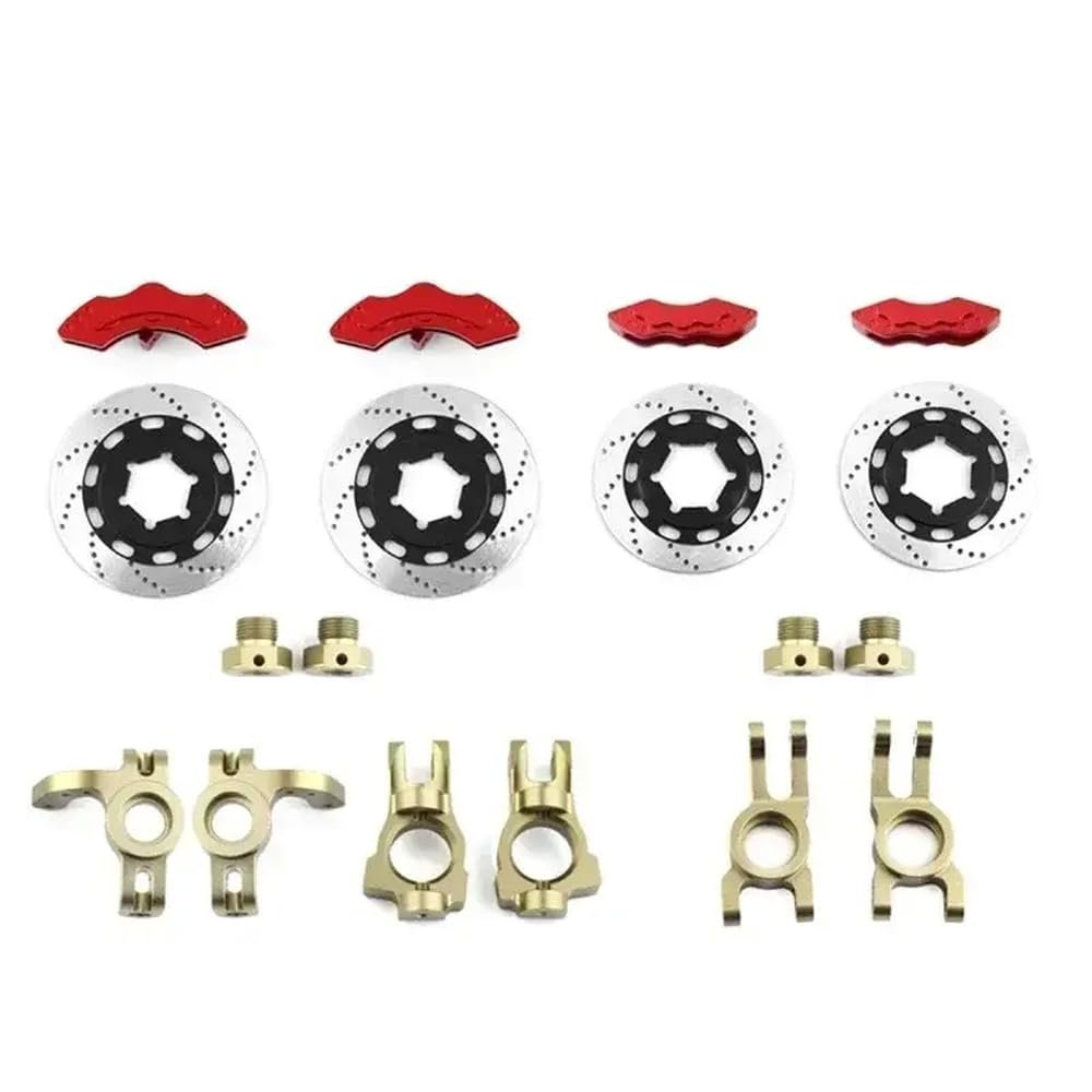 Disc Brake Caliper Upgrade Set Compatible with 1/7 Scale RC Rally Cars Including Raytheon C3 E8414 E8415 Models(Red Brown)