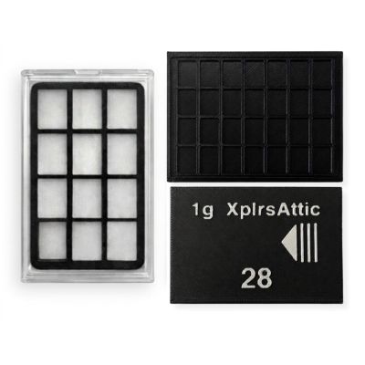 1g Bullion Bar Storage Case Bundle 28 Slot Sliding Wallet + 12 Slot Display Case for Valcambi Style CombiBars, Silver Gold Platinum Bar Organizer, Desk Safe Pocket Storage (Cases Only)