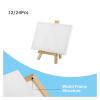 12/24Pcs Mini Canvas Board and Wood Easel Set Art Artist for Home DIY Drawing Painting(10x8cm 24Pcs) view 3