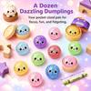 12 Pack Glitter Dumpling Squishy, Mini Glitter Dumpling Cute Sugar Filled Stress Balls Slow Rising Bun Fidget Portable Gift Desk Decor for Birthday Party Gifts (Smiling) view 2