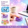 12 Pack Glitter Dumpling Squishy, Mini Glitter Dumpling Cute Sugar Filled Stress Balls Slow Rising Bun Fidget Portable Gift Desk Decor for Birthday Party Gifts (Smiling) view 3