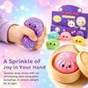 12 Pack Glitter Dumpling Squishy, Mini Glitter Dumpling Cute Sugar Filled Stress Balls Slow Rising Bun Fidget Portable Gift Desk Decor for Birthday Party Gifts (Smiling) view 4