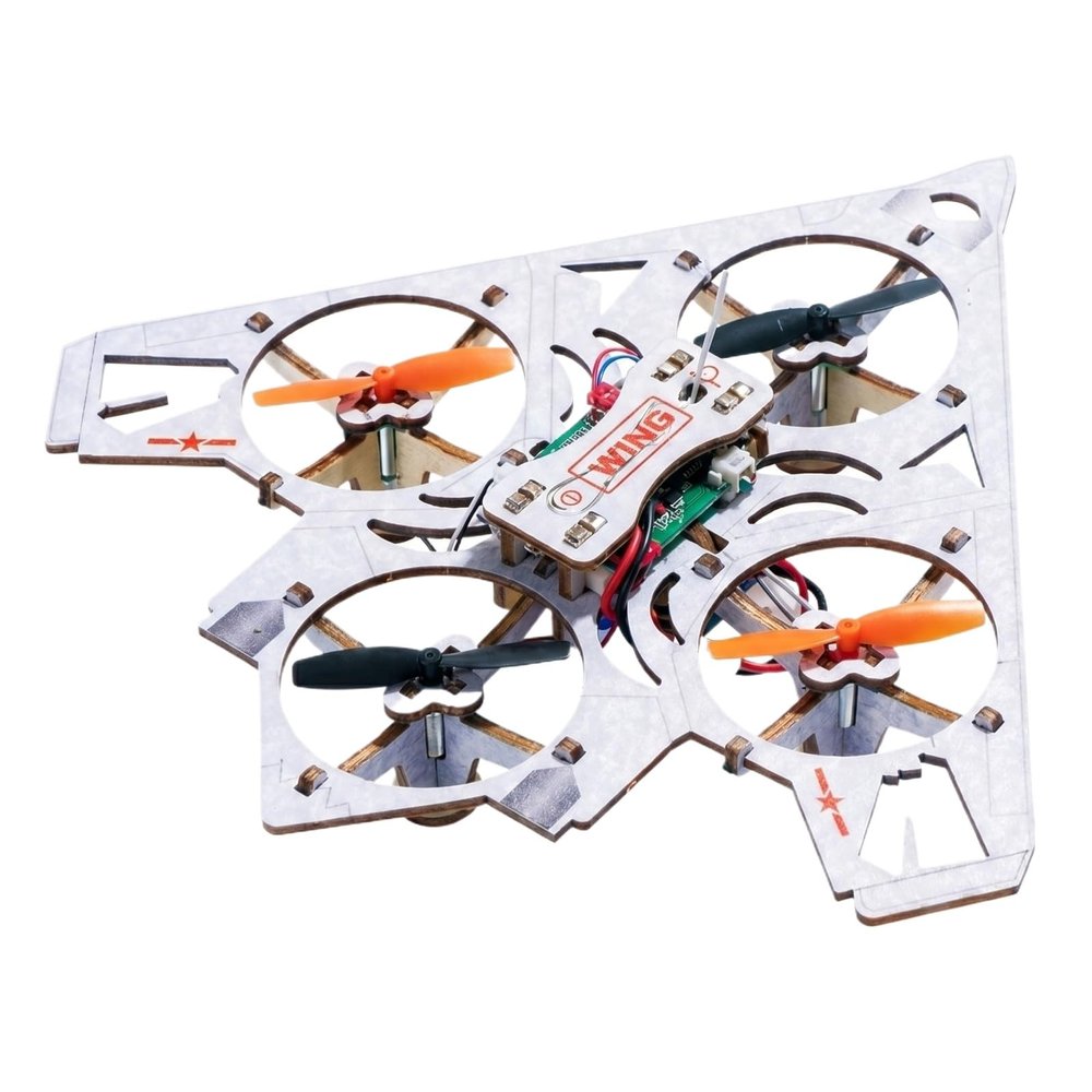 2026 New DIY Wooden Drone Assembly Kit, Remote Controlled 3D Building Blocks Quadcopter to Build, STEM Assembly Quadcopter for Adults Beginners (Style-F, One Size)