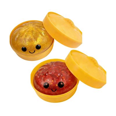 1/4Pcs Colorful Dumpling Stress Balls Fidget Toys - Stress Relief, Slow Rising, Simulated Steamed Bun Sensory Toy for Office Home Relaxation, Soft Ball Bun Squeeze Fidget Toy (2pc-e)