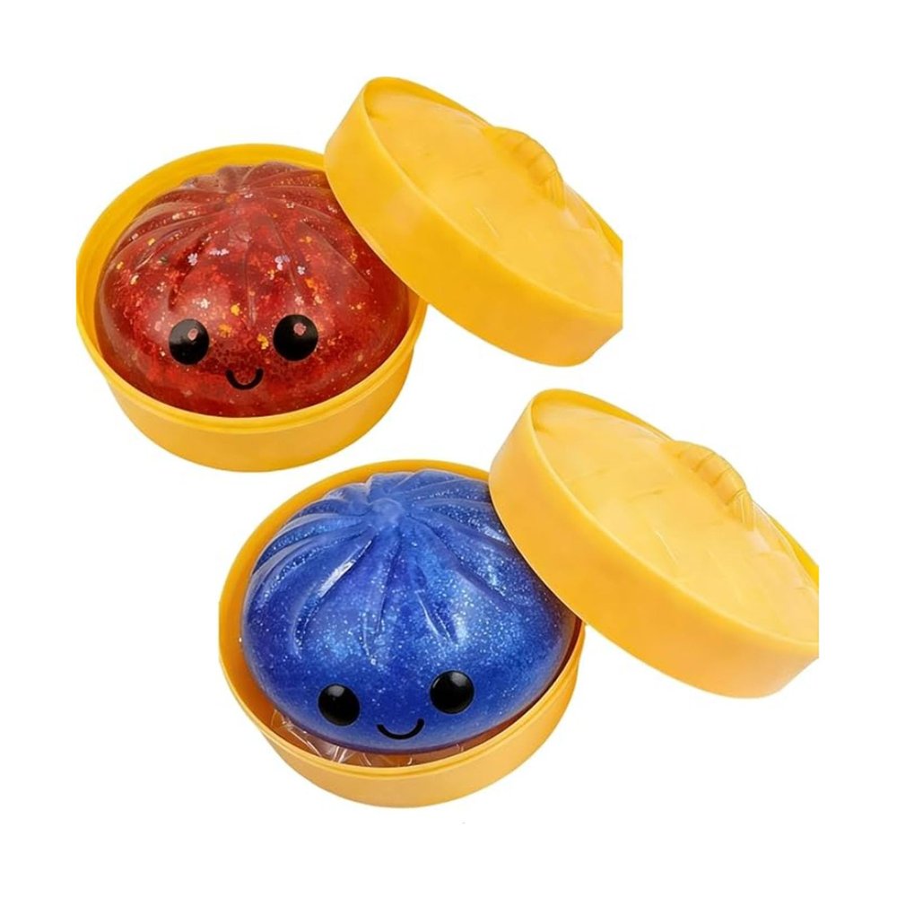 1/4Pcs Colorful Dumpling Stress Balls Fidget Toys - Stress Relief, Slow Rising, Simulated Steamed Bun Sensory Toy for Office Home Relaxation, Soft Ball Bun Squeeze Fidget Toy (2pc-f)