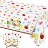 Fufuddz 3 Pack Caterpillars Theme Birthday Party Table Decorations and Very One Hungry Theme Party Favors, Disposable Plastic Tablecloths, 108" 54", Cartoon Caterpillar Design view 1