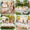 Fufuddz 3 Pack Caterpillars Theme Birthday Party Table Decorations and Very One Hungry Theme Party Favors, Disposable Plastic Tablecloths, 108" 54", Cartoon Caterpillar Design view 4