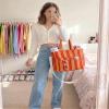 Kacctyen Corduroy Tote Bag for Women, Orange Amber view 2