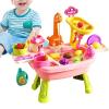 Kids Water Tables for Outside | with Faucet Cute Dinosaur Play Food Set - Kids Play Table Outdoor Water Toys -5.5x14.9x19.29 in for Preschoolers Boys Girls Aged 3+, Beach Backyard Pool Interaction view 1