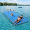 10FT Floating Water Mat for Lake, 1.5 inch Thick Lily Pad Floating Mat for Adults, 3 Layers XPE Foam Lily Pad for Pool, River, Ocean, Boat, Beach(Blue/Red/Blue) view 1