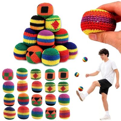 1 Pcs Knitted Footbags Set,Handmade Crochet Footbag,Bean Bag Kick Balls for Juggling Outdoor Games,Soft Woven Sacks for Adults Teens Beginners,Assorted Colors Party Favors (1 Pcs)